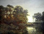 Charles Francois Daubigny Landscape with a pond France oil painting artist